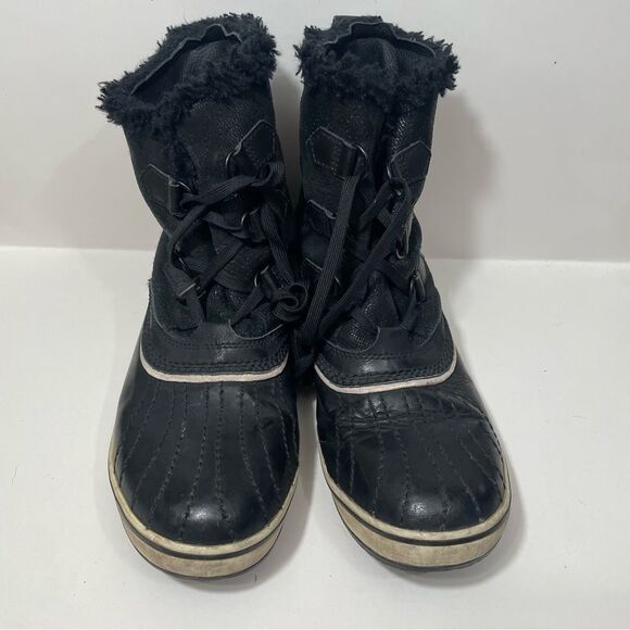 Sorel Black Fur Lined Ankle Winter Boots - Picture 4 of 9
